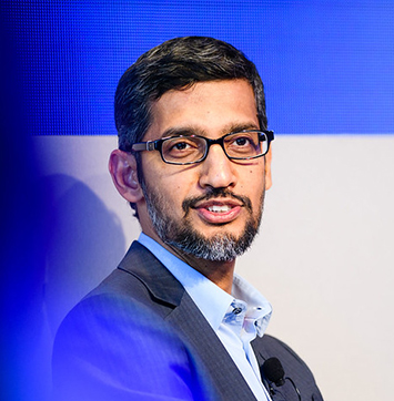 Streetwise IR business news on Google (close up image of CEO Sundar Pichai)
