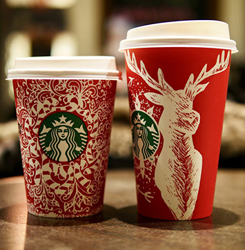 Streetwise IR business news on Starbucks (image of Starbucks cups on table).