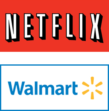Image of Netflix and Walmart logos.