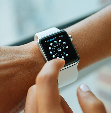 Image of Apple Watch on wrist.
