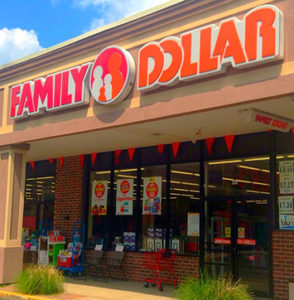 Image of exterior of Family Dollar store.