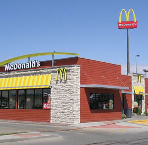 Image of exterior of McDonalds restaurant.