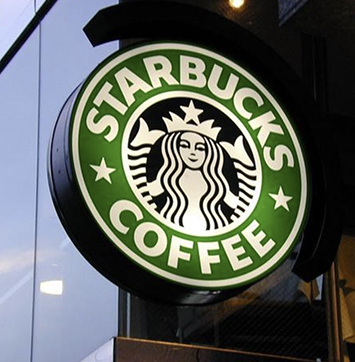 Image of Starbucks outdoor signage.