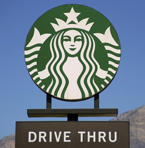 Image of Starbucks outdoor signage.