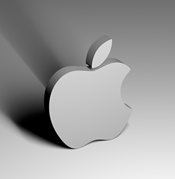 Image of Apple logo casting a shadow.