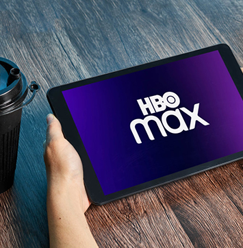 Image of HBO Max logo on tablet.