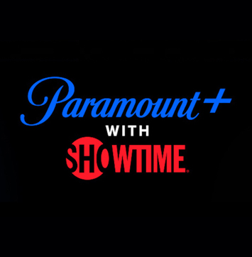 Image of Paramount+ and Showtime logo on black background.