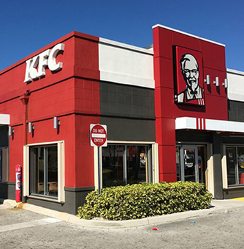 Image of Kentucky Fried Chicken restaurant storefront.