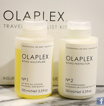 Image of Olaplex hair product bottles.