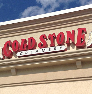 Image of Cold Stone Creamery signage.