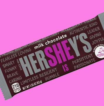 Image of Hershey's SHE chocolate bar.