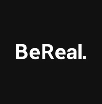 Image of BeReal logo on black background.