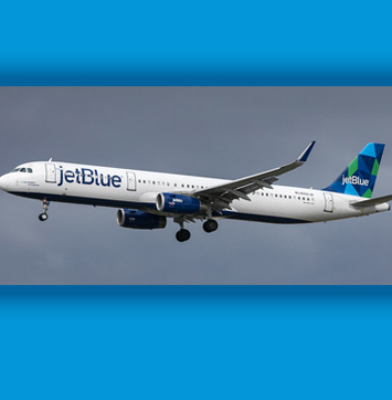 Image of JetBlue plane.
