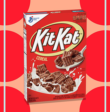Image of Kit Kat cereal box.