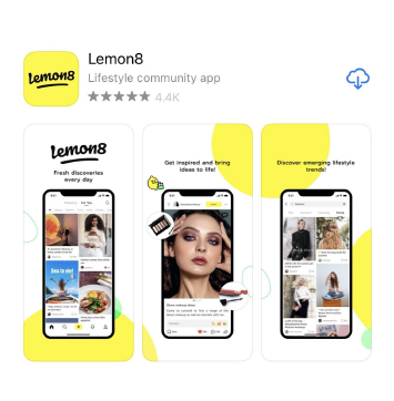 Image of Lemon8 smartphone app screenshots.