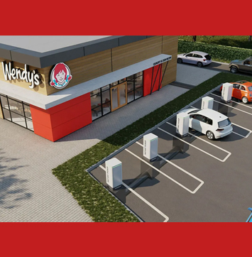 Image of proposed idea of robot delivery to parking lot at Wendy's.