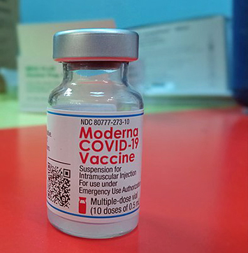 Image of Moderna COVID-19 Vaccine bottle.