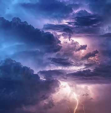 Image of stormy skies with lightning.