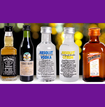 Image of row of various alcoholic spirts.