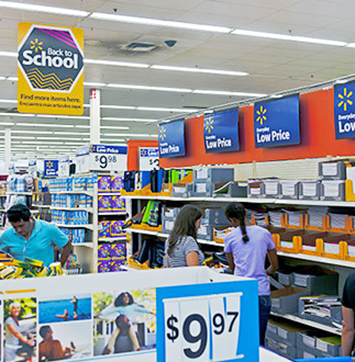 Image of Back to School sale at Walmart.