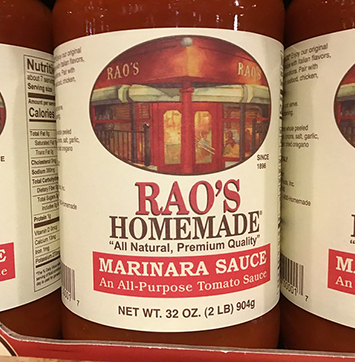 Image of bottle of Rao's Homemade Marina Sauce.
